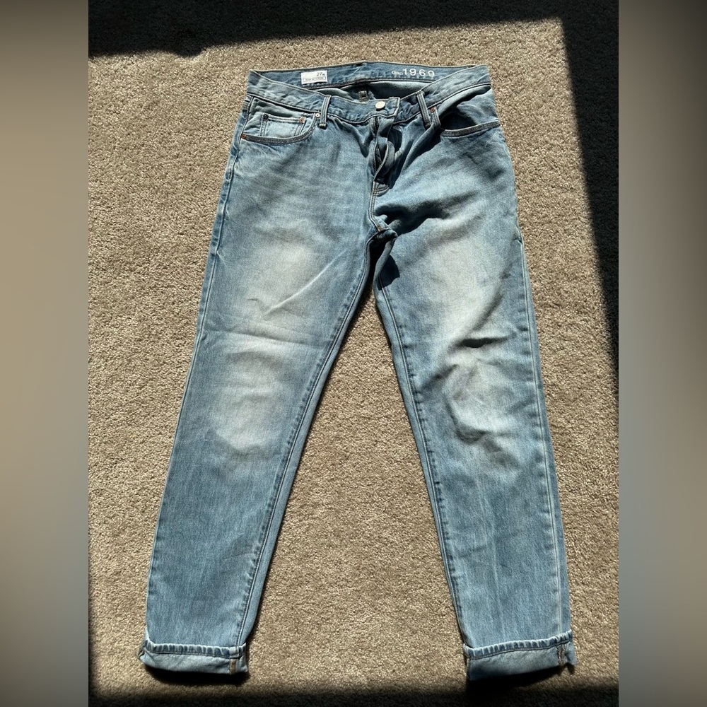 GAP Blue Boyfriend Jeans with Distressed Details